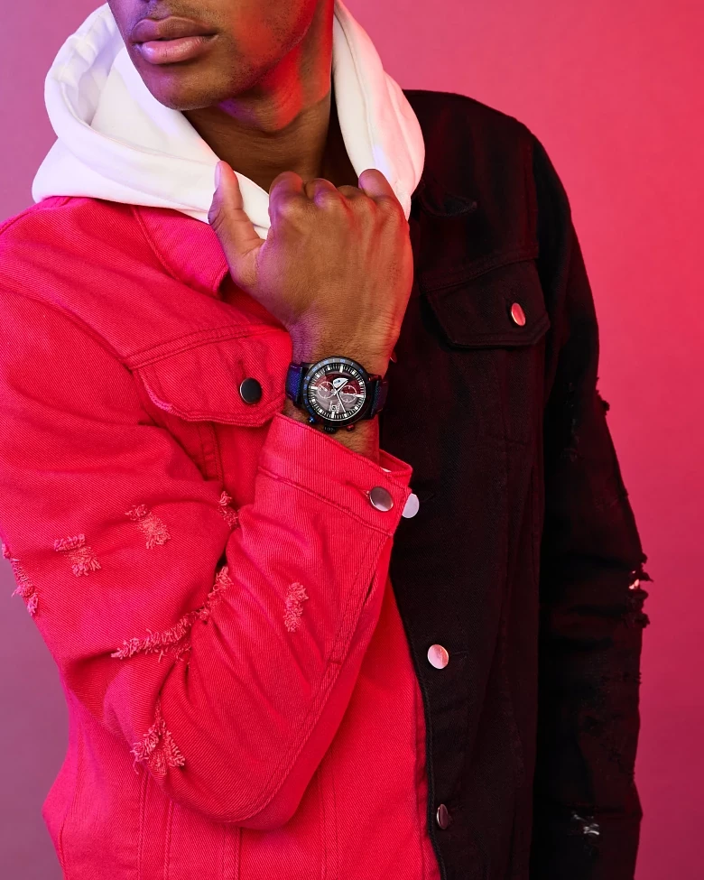 Spider-Man Double Vision Multiple Dial Nylon & Leather Strap